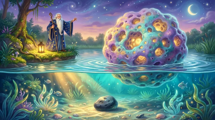 Сцена первой карточки курса «Why do some heavy things float?», мир: Fantasy
